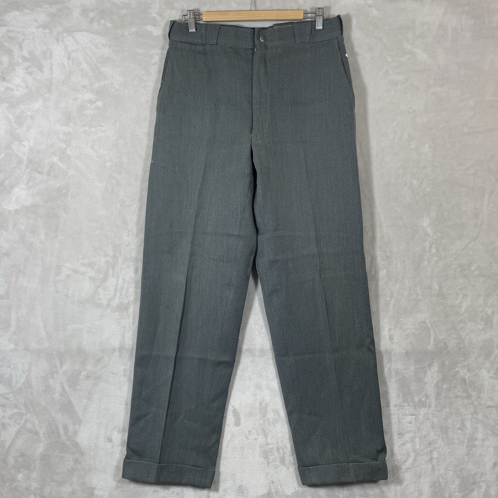 1950s Ranger Whipcord Days Salt and Pepper Whipcord Wool Gabardine Pants 32x33
